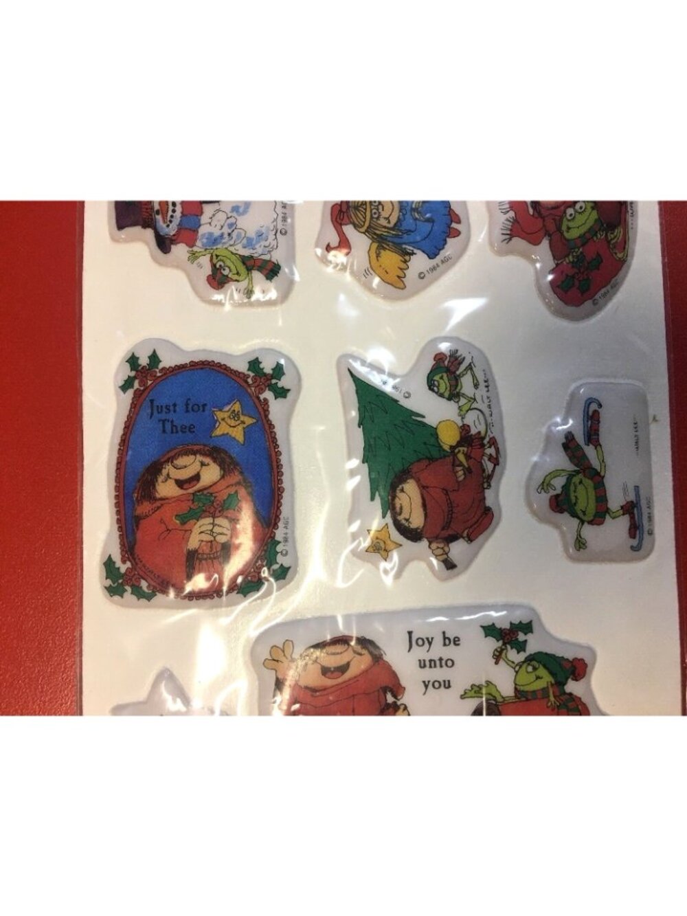 Sherman On The Mount Vintage Puffy Stickers 1984 Vinyl AGC Forget Me Not Holiday - Picture 4 of 6